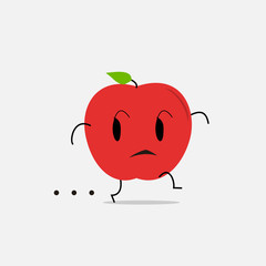 sneaking apple simple clean cartoon illustration