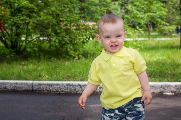 portrait of cute boy in Park