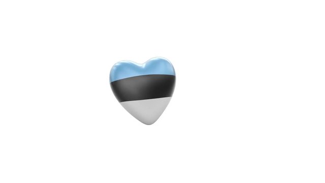 Flying herat with flag of Estonia. Looping. Alpha channel included. You can use this footage for shifting of broadcasting for example. Duration of every part is 4s ( 120 frames ).
