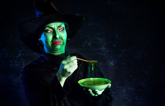 Wicked Green Witch At Halloween