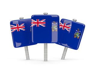 Flag of south georgia and the south sandwich islands, three squa