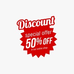 discount fifty percent icon, vector illustration