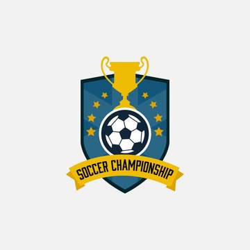 soccer championship logo, vector illustration