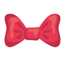 Ribbon concept represented by pink bowtie icon. isolated and flat illustration 