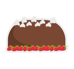 Dessert and celebration concept represented by sweet cake icon. isolated and flat illustration 