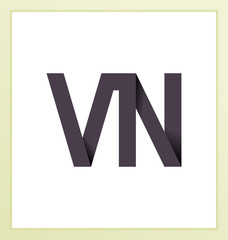 VN Two letter composition for initial, logo or signature.