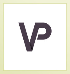 VP Two letter composition for initial, logo or signature.
