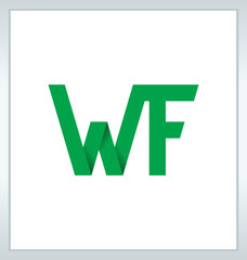 WF Two letter composition for initial, logo or signature.