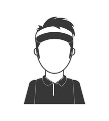 Golf Sport concept represented by boy cartoon icon. isolated and flat illustration 