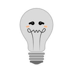 Thinking concept represented by Negative feeling on light bulb icon. isolated and flat illustration 