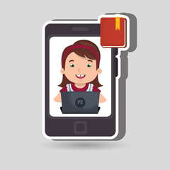 Children using laptop at school design, vector illustration eps10 graphic 