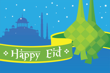 Happy Eid mubarak greetings and celebrate