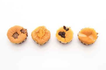 vanilla cup cake with fruit on top