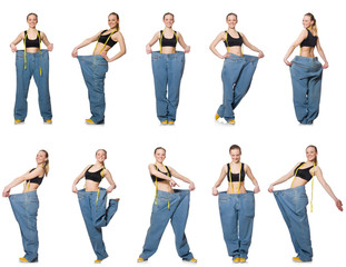 Obraz premium Composite photo of woman in dieting concept