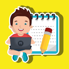 Children using laptop at school design, vector illustration eps10 graphic 