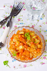 Vegetable stew with sauce