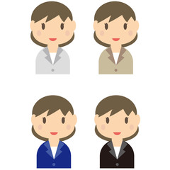4色スーツの女性　上半身