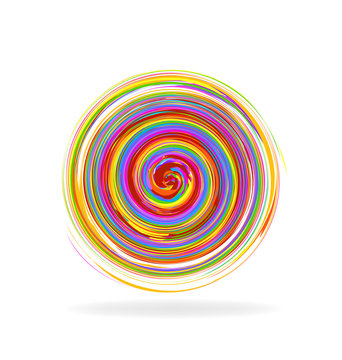 Abstract spiral waves rainbow color logo vector image 