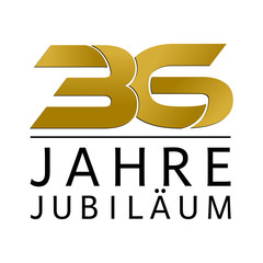 Einfach Gold Jubiläums Logo Jahre 36
