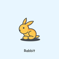 Rabbit, cute vector animal