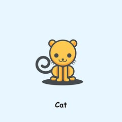 Cat, cute vector animal