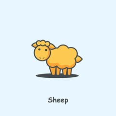 Sheep, cute vector animal