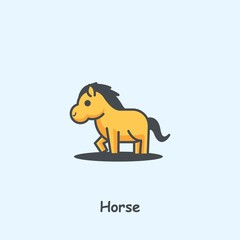 Horse, cute vector animal