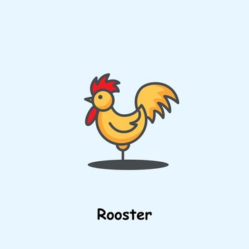 Rooster, cute vector animal