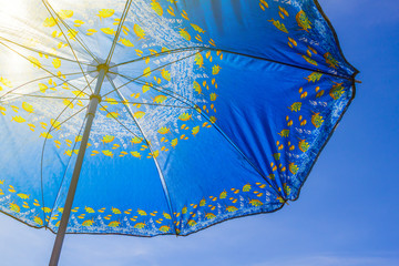 Blue sun umbrella