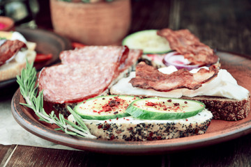 Tasty tapas on the table