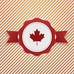 Canada patriotic Tag with Ribbon