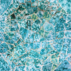 Broken glass mosaic tile, decoration in Park Guell, Barcelona
