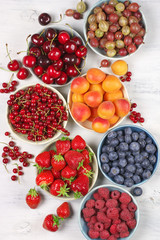 Various fruits in bowls