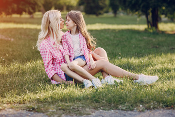 Fototapeta premium young family mother and daughter