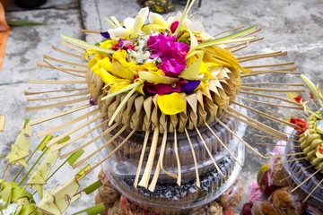  gifts to the spirits  in Hindu ceremonies,   in Nusa Penida-Bali, Indonesia