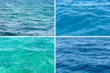 Four ocean water surface texture