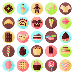 sweets flat icon set