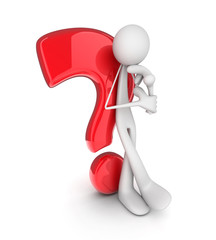 Question and abstract man