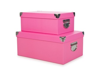Pink giftboxes isolated on white
