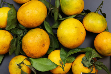 mandarin fruit isolate black