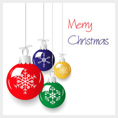 shiny colorful christmas decoration baubles hanging eps10