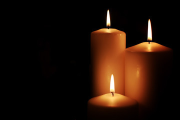 candle light isolated black