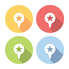 Favorite Location Flat Icons Set
