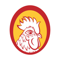 Rooster logo mascot. Isolated rooster head vector illustration.