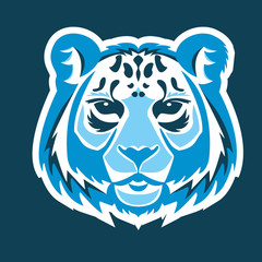 Snow leopard logo mascot. Snow leopard head isolated vector illustration