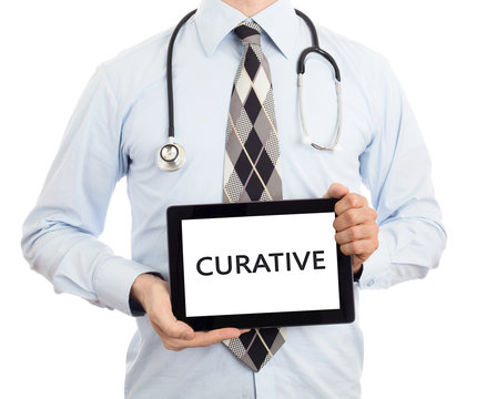 Doctor holding tablet - Curative