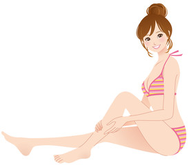 Fototapeta premium 若い女性 美容 水着