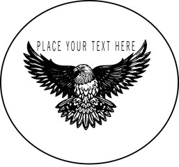 Эскиз татуировки летящий орел, эмблема орел - obrazy, fototapety, plakaty