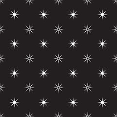 Black and white star seamless pattern