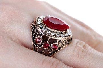 Jewellery ring isolated on the white